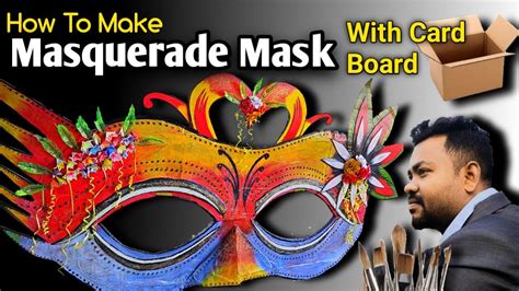 How To Make Masquerade Mask With Cardboard Craft And Drawing