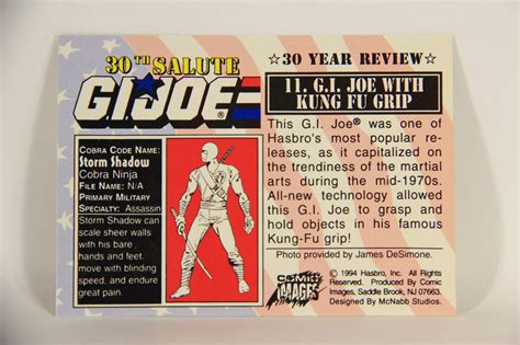 Gi Joe 30th Salute 1994 Trading Card No Toy 11 Gi Joe With Kung Fu