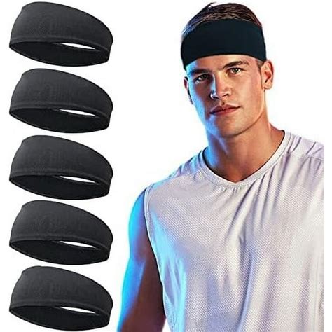 Joyoyo Workout Headbands For Men 5 Pack Non Slip Stretchy Unisex