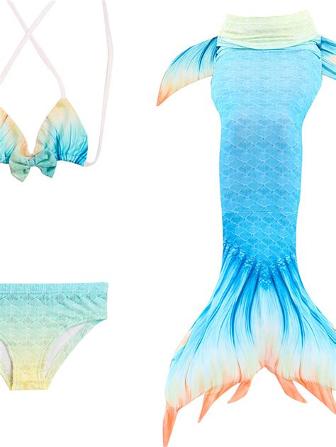 Ni Os Chica Ba Ador Bikini Piezas Traje De Ba O Cola De Sirena Peque A Sirena Ba Adores