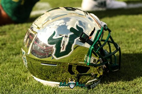 202 – Elon vs. USF 2018 – Gold USF Football Helmet on Field by Will ...