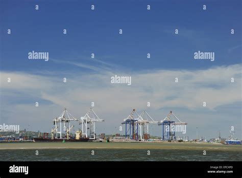 Durban Kwazulu Natal South Africa Harbour Scene Of Cranes And