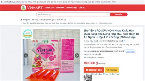 Tiki Shopee vi phạm quảng cáo Thyropace Tablets Siro tiêu hóa Gấu em