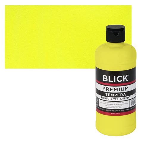 Blick Premium Grade Tempera Primary Yellow Pint Blick Art Materials