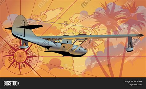 Vector Retro Seaplane Vector And Photo Free Trial Bigstock