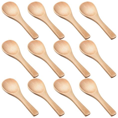 Pieces Small Wooden Spoons Mini Nature Wooden Spoons Mini Tasting