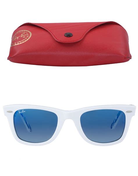 Ray Ban Wayfarer Sunglasses With Internal London Print In White For Men