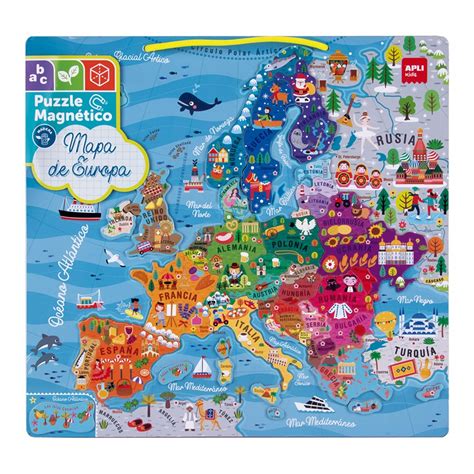 Puzzle Magnetico Mapa De Europa 45 Piezas Material De Oficina