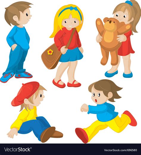 Animated children Royalty Free Vector Image - VectorStock