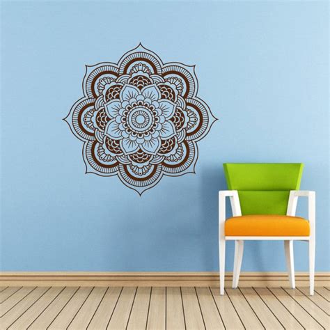 Mandala Wall Decal Namaste Flower Mandala Indian Lotus Yoga Etsy