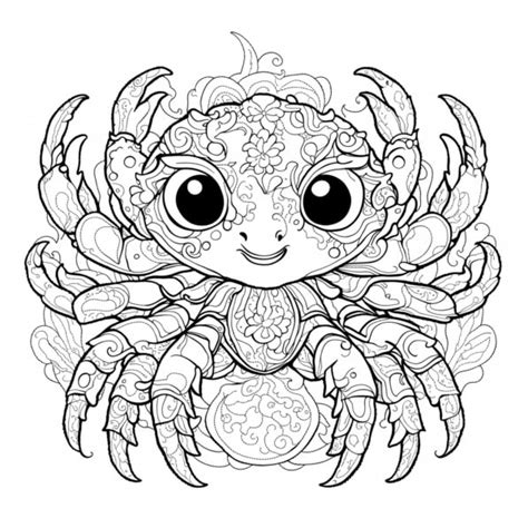 Télécharger Page de coloriage pour adultes relaxante avec un crabe