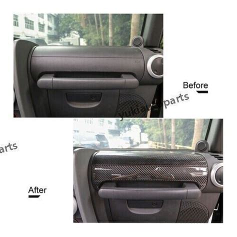 Real Carbon Fiber Co Pilot Dashboard Cover Trim For Jeep Wrangler Jk 2007 2017 Ebay