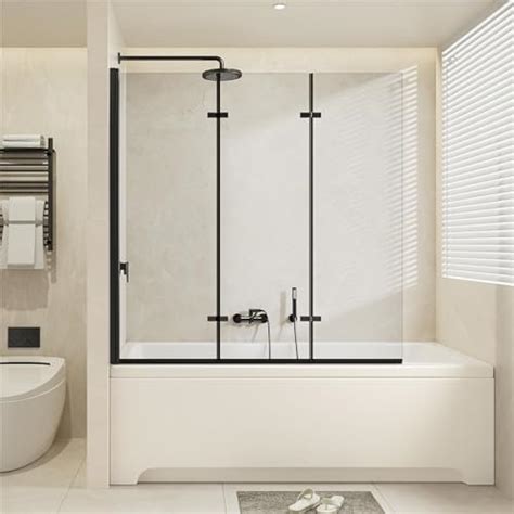 Ibath In W X In H Foldable Bathtub Shower Doors Tempered