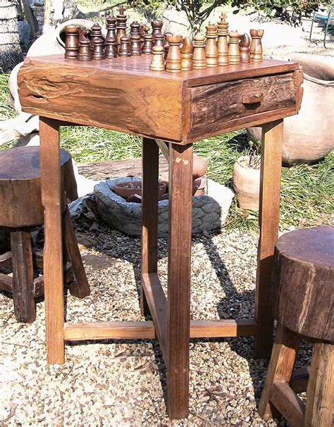 Groovystuff Hill Country Chess Table Chess Table Teak Chairs