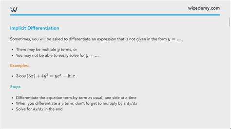 Implicit Differentiation Wize University Calculus 2 Textbook Wizeprep