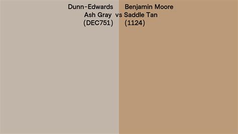 Dunn Edwards Ash Gray DEC751 Vs Benjamin Moore Saddle Tan 1124 Side