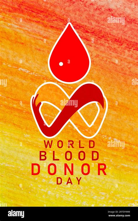 World Donor Day Background With Blood Drop Multiethnic Hands World