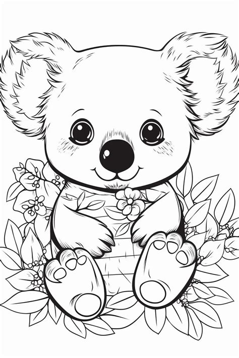 Cute And Cuddly Baby Koala Coloring Pages For Kids Free Printable