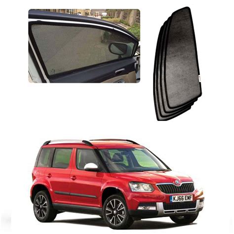 Skoda Yeti 2010 Onwards Window Zipper Magnetic Sun Shades Set Of 6