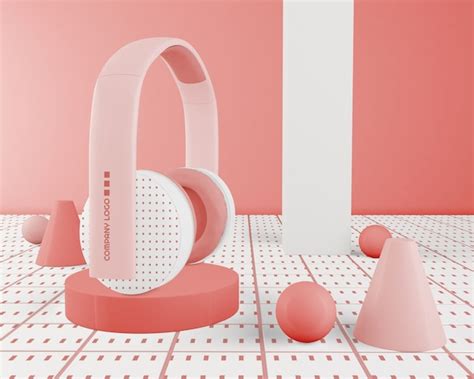 Casque Minimaliste Rose Sans Fil Psd Premium