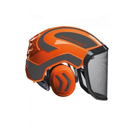 Casque Protos Integral Forest Couleur Orange Et Gris