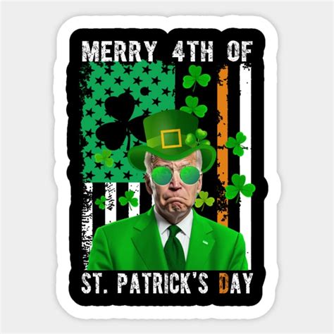 Merry Th Of St Patrick S Day Joe Biden Leprechaun Hat Funny Merry