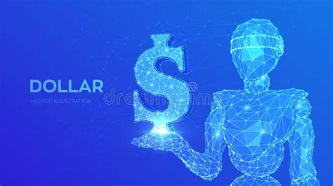 Dollar Low Poly Abstract Mesh Line And Point United States Dollar Sign