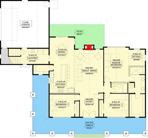 New American House With Optional Guest Suite Over Garage (Floor Plans)