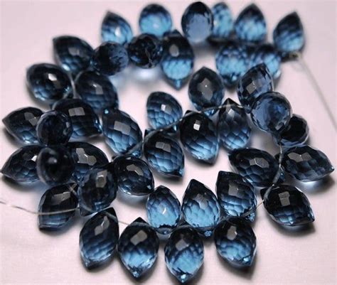 Inch Strand London Blue Quartz Side Drilled Faceted Dew Drops Size