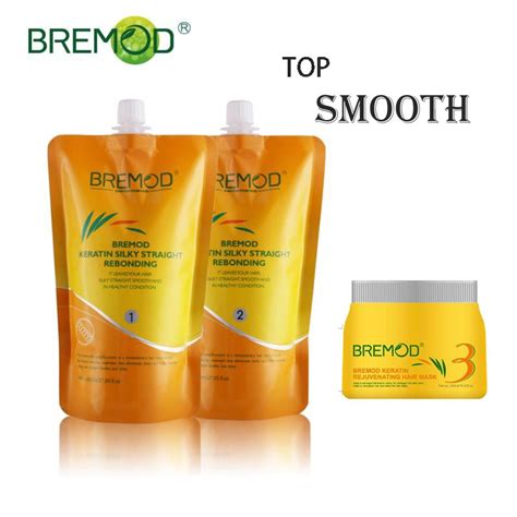 BREMOD Keratin Silky Straight Rebonding 800ml 500ml Cool Rejuvenating