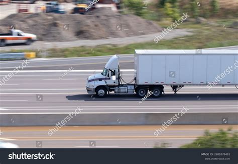 Blank White Semitruck Trailer Seen On Stock Photo 2201078481 | Shutterstock