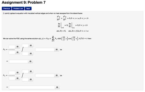 Solved Laplace S Equation With Insulated Vertical Edges A Chegg