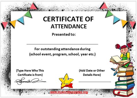 Perfect Attendance Certificate Template Word