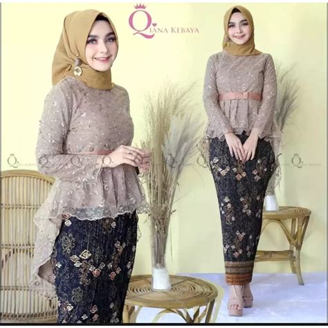 Jual RR Setelan Kebaya Aurora Pita Set Kebaya Pinguin Setelan Kebaya