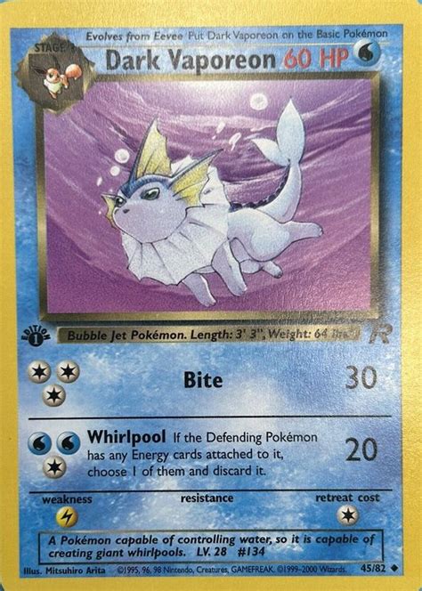 Dark Vaporeon Team Rocket St Edition Price Guide Sports