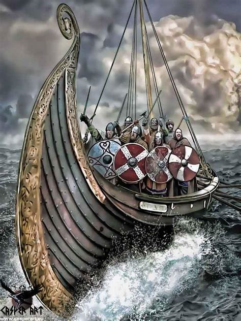Vikings On A Longship By Thecasperart On Deviantart