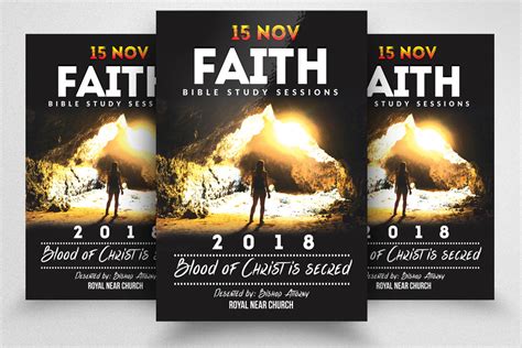 god faith church flyer graphic  leza sam creative fabrica