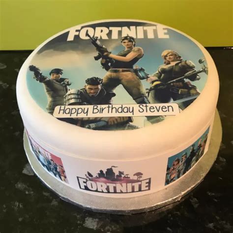 Fortnite Pre Cut Edible Icing Cake Topper Or Ribbon Easy To Use