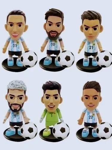 Muñecos X6 Selección Argentina Mundial Qatar Messi Di María