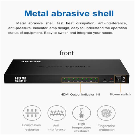 Сплитер, HDMI, 1в 8, Ultra HD, черен - eMAG.bg
