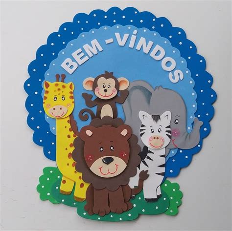 Sejam Bem Vindos Para Porta De Eva Tema Animais Do Safari Sala De