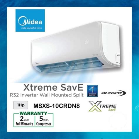 20hp Midea Inverter Aircond Xtreme Save R32 Wall Mounted Split Msxs Model Msxs 19crdn8