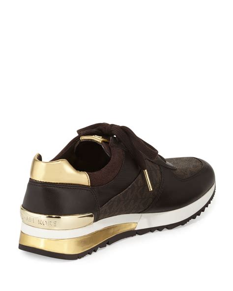 Lyst - Michael michael kors Allie Wrap Leather Sneaker in Brown