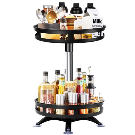 Lazy Susans Organizer 2 Tier Turntable Lazy Susan Storage Rack