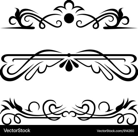 Set Calligraphic Design Elements Royalty Free Vector Image