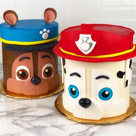 Gâteau Pat Patrouille Recettes Et 50 Idées De Design Paw Patrol Chase Et Marcus Glaçage Gâteau