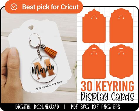 30 Keyring Display Card Svg Bundle Keyring Display Card Etsy