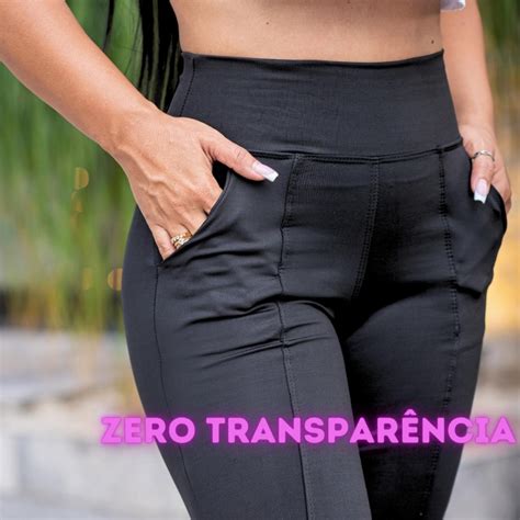 Cal A Legging Feminina Montaria Cintura Alta Suplex Bolso Zero