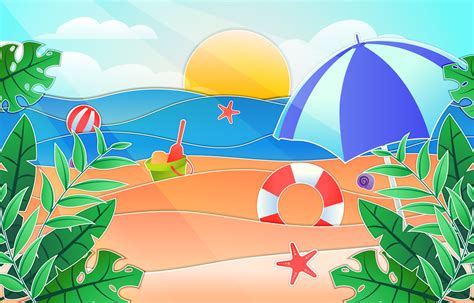 Summer Scenery Cut Out 2458695 Vector Art at Vecteezy