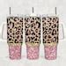 Oz Seamless Red Glitter Leopard Skinny Tumbler Design Straight